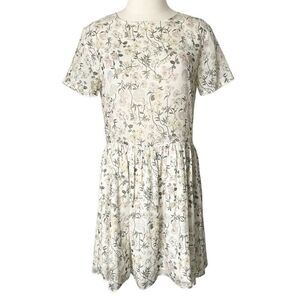 Anine Bing Floral Cotton Mini Keyhole Back Dress Size Small airy flowy